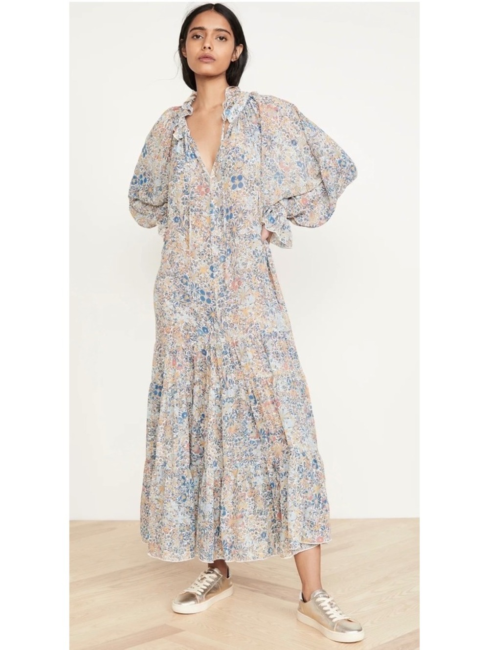 EUC Free People Feeling Groovy Sheer Maxi Dress size M